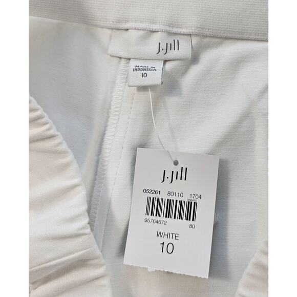 NWT J jill size 10 white career casual elastic waist pull on pants NEW teacher - Picture 3 of 6